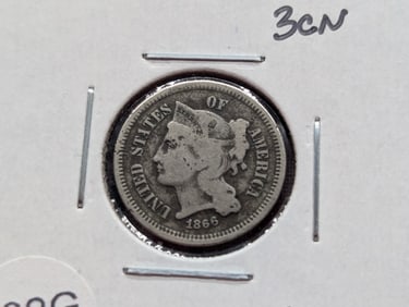 1866 US 3 Cent Nickel