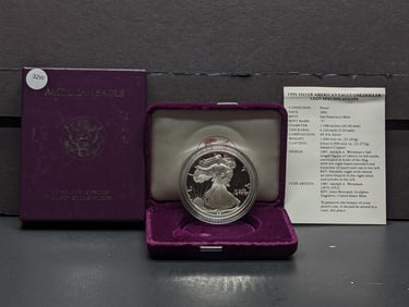 1991-S American Silver Eagle, .999 Silver In OGP With COA
