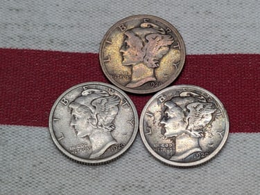 1920 P, D, & S Mercury Dimes