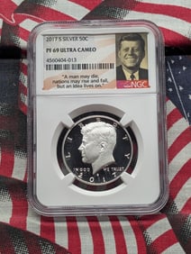 2017 Silver Kennedy Half Dollar PF 69 Ultra Cameo By NGC - 90% Silver