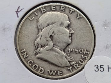 1950-D Silver Franklin Half Dollar - Better Date! - Nice Details!
