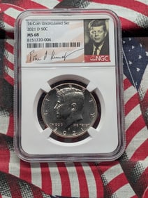 2021-D Kennedy Half Dollar From UNC Set MS 68 By NGC