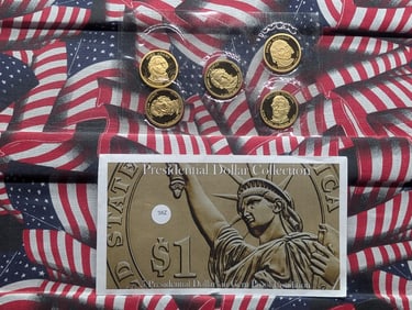 (5) Presidential Dollars in gem "Proof" All "S" mint marks