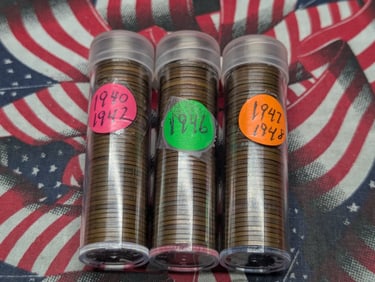 Assorted 1940's Date Lincoln Wheat Cents, Approx. 150 Coins