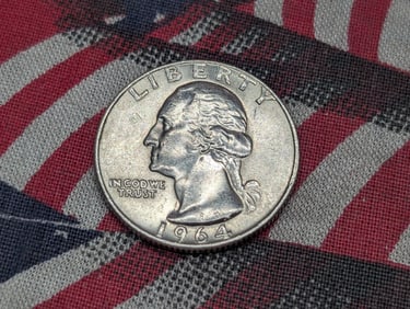 1964 D UNC, 90% Silver, Washington Quarter, 61 Years Old