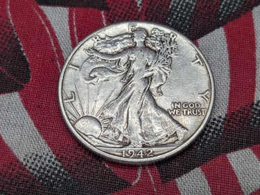 1942, WWII Era, 90% Silver, Liberty Half, 83 Years Old!