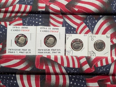 1978-S & 1979 P,D&S Roosevelt Dimes BU & Proof