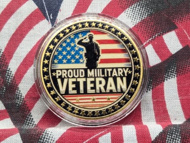 Proud Military Veteran challenge coin