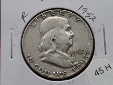 1952 Silver Franklin Half Dollar - Better Date! - Nice Details!