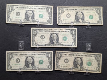 (5) 1963-B Joseph Barr Federal Reserve Notes