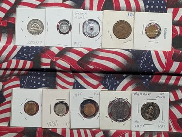 10 Assorted Foreign Coins Carded in 2x2. Various Dates/Countries. Nice Mix