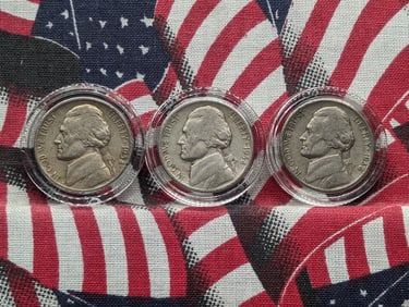 1938-P, D, S Jefferson Nickel year coins