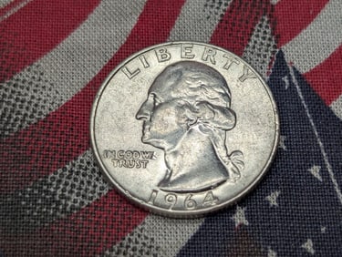 1964 D-UNC, 90% Silver, Washington Quarter, 61 Years Old