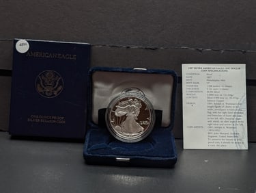 1997-P American Silver Eagle, .999 Silver In OGP With COA