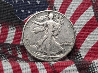 1943, WWII Era, 90% Silver, Walking Liberty Half Dollar, 82 Years Old!