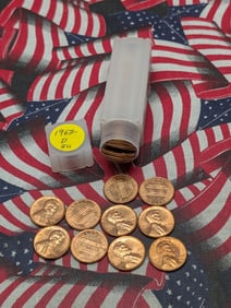 Roll of 1962-D Lincoln Memorial Cents BU
