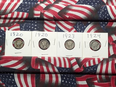 (2) 1920, 1923, & 1924 Mercury Dimes