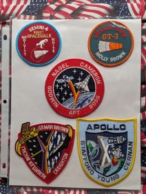Sleeve of (5) Rare NASA Crew Designed Patches All Mint
