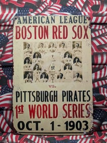 Boston Red Sox 1903 World Series, Metal Sign, 11.75 x 7.75 Inches-Perfect For Man Cave, Garage,