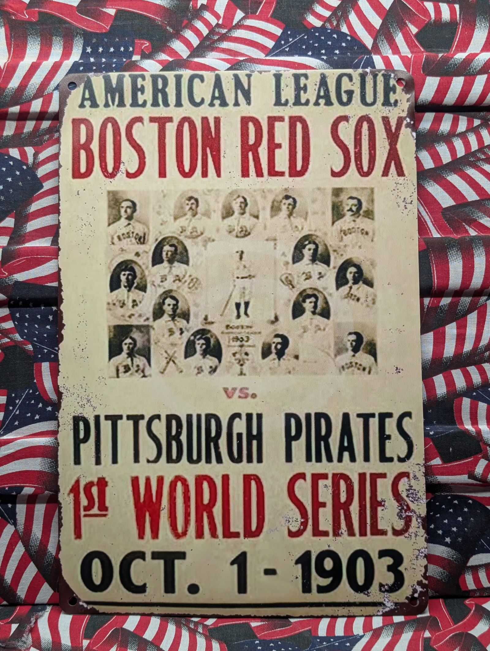Boston Red Sox 1903 World Series, Metal Sign, 11.75 x 7.75 Inches-Perfect For Man Cave, Garage, (1 of 2)