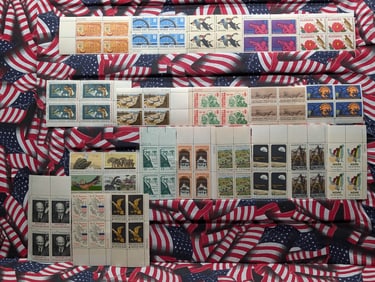Bundle of (20) Assorted Plate Block Stamps, All Are MOGNH
