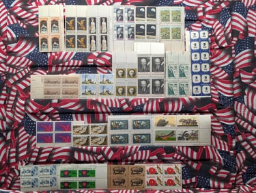 Bundle of (20) Assorted Plate Block Stamps, All Are MOGNH