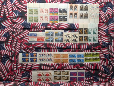 Bundle of (20) Assorted Plate Block Stamps, All Are MOGNH