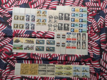 Bundle of (20) Assorted Plate Block Stamps, All Are MOGNH