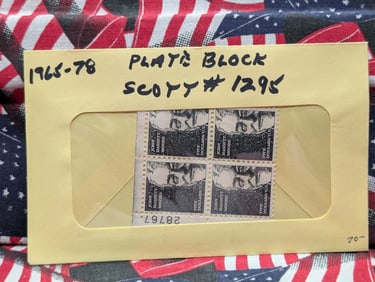 Envelope of Valuable Plate Block Stamps Scott# 1295