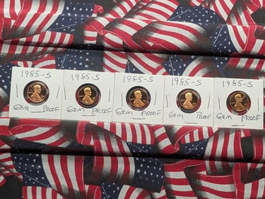 (5) 1985-S Lincoln Memorial Cents