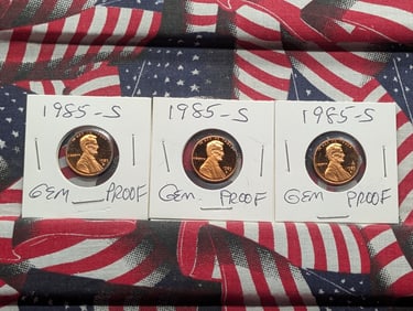 (3) 1985-S Lincoln Memorial Cents