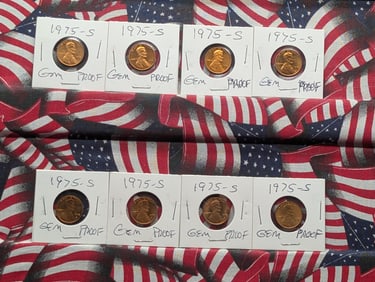 (8) 1975-S Lincoln Memorial Cents