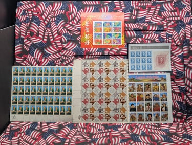 Folder of (5) Mint U.S. Postage Sheets All MOGNH