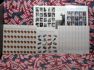 Folder of (5) Mint U.S. Postage Sheets All MOGNH