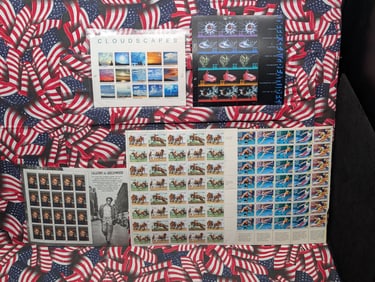 Folder of (5) Mint U.S. Postage Sheets All MOGNH