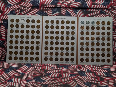 1909-1958 Lincoln Cent Album, 143 Coins Total, MISSING 1909-S VDB, All Choice, BU