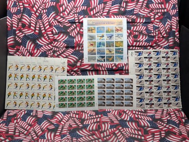Folder of (5) Mint U.S. Postage Sheets All MOGNH