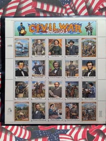Sleeve w/Complete Set of Civil War Stamps All MOGNH