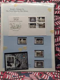 Sheet of Maldives Tribute to U.S. Moon Landing Stamps All MOGNH