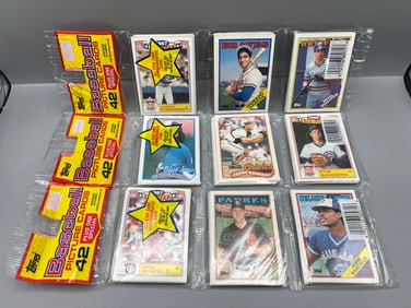 Lot of (3) 1988 & 1989 Topps Baseball Factory Sealed Rack Packs