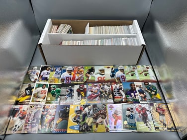 Shoebox of Assorted 1980s - Modern Football & Basketball Cards W/ Star Rookies & Quality Cards -