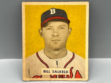 1949 Bowman Bill Salkeld RC #88 - Name On Front Variation