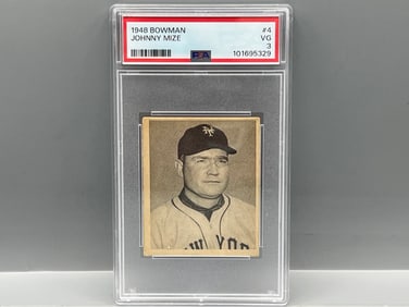 1948 Bowman Johnny Mize RC #4 PSA VG 3