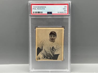 1948 Bowman Phil Rizzuto SP RC #8 PSA VG+ 3.5
