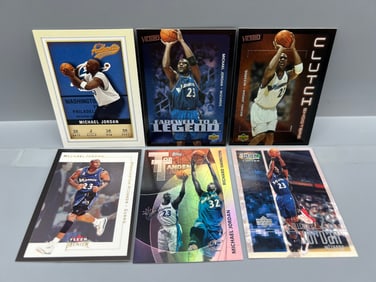 Lot of (6) Michael Jordan Washington Wizards Basketball Cards - Varying Conditions