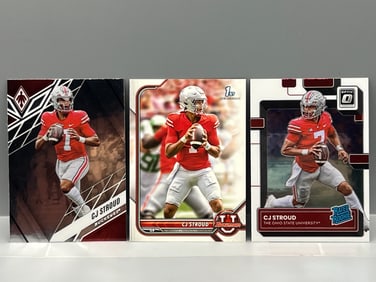 Lot of (3) 2022-23 C.J. Stroud College Football Rookie Cards