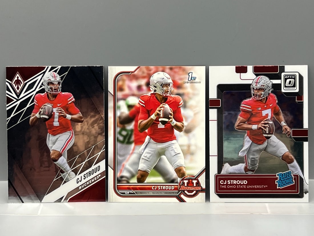 Lot of (3) 2022-23 C.J. Stroud College Football Rookie Cards: Lot of (3) 2022-23 C.J. Stroud College Football Rookie Cards