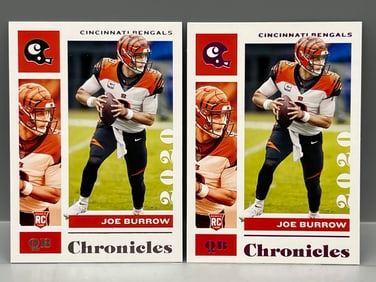 2020 Panini Chronicles Joe Burrow RC #19 & Pink Parallel RC #19