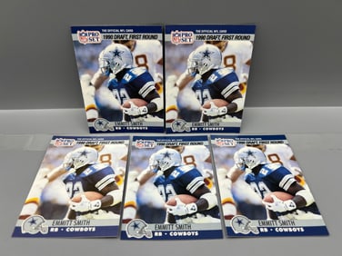 Lot of (5) 1990 Pro Set Emmitt Smith RCs #685