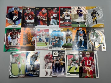 Lot of (20) Assorted Modern Football Star Player Rookie Cards